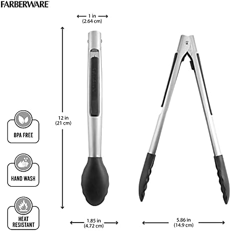 Farberware Pro Silicone Kitchen Tongs 12 Inch