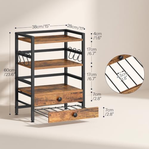 HOOBRO 5-Tier Coffee Mug Holder, Coffee Bar Organizer for Countertop