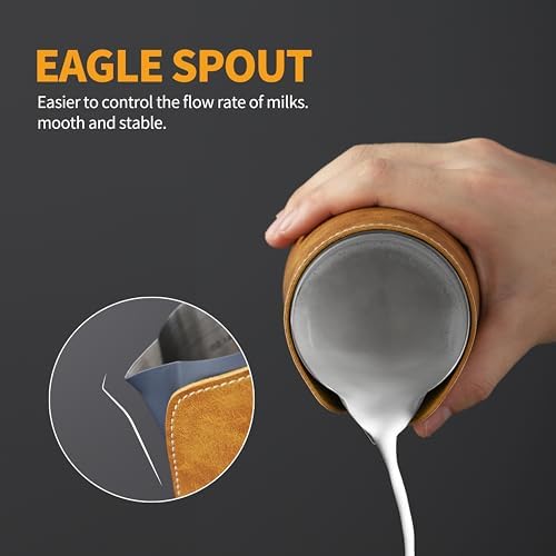 Handleless Milk Frothing Pitcher 450ml/15oz,304 Stainless steel