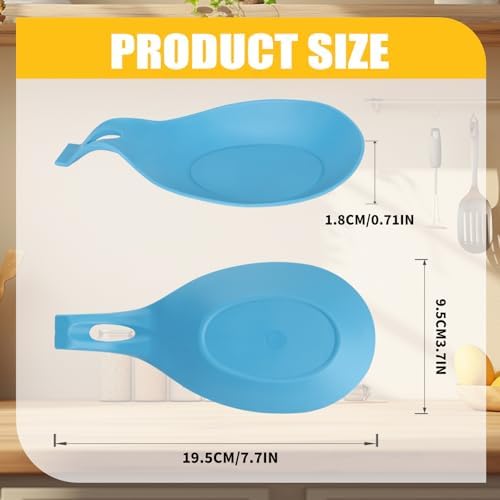 6 Pcs Heat-Resistant Silicone Spoon Rests for Kitchen Utensils, 6