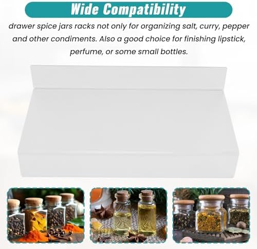 Clear Acrylic Spice Drawer Organizer,Seasoning Jars Drawers