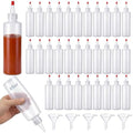 30 Pcs 8.5 oz Clear Plastic Squeeze Condiment Bottles with Red Tip