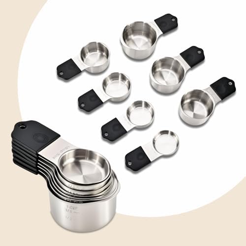EDELIN Magnetic Measuring Cups and Spoons Set, Black, 15 Sets