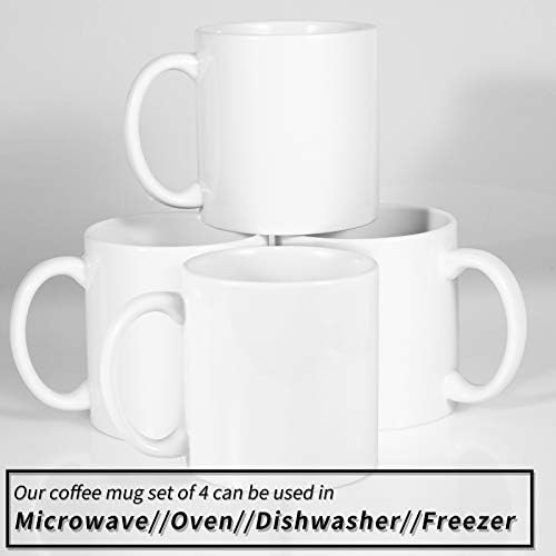BYCNZB 22oz white Super Large Ceramic Coffee Mugs Large Handles Set of