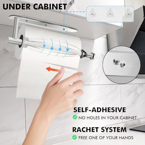 KIHOGEM Silver Magnetic Paper Towel Holder