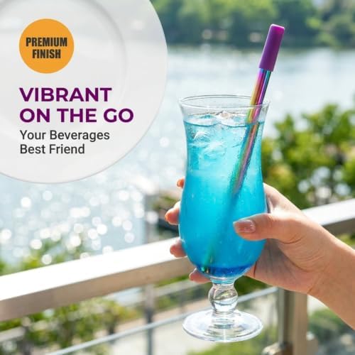 Collapsible Stainless Steel Straw, Reusable Metal Drinking Straw with