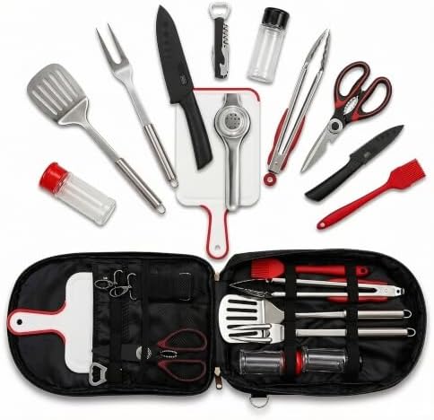 12 Pcs Stainless Steel Camping Cooking Utensil Set