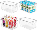 YIHONG 4 Pack Clear Storage Bins, Pantry Organizer Bins with Handle