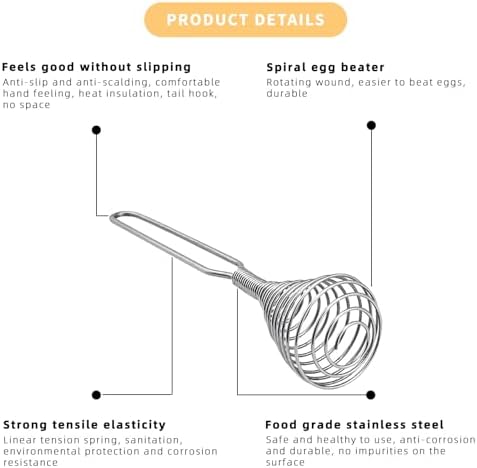 French Whisk 2 Pack Stainless Steel Spring Coil Egg Beater Hand Mixer