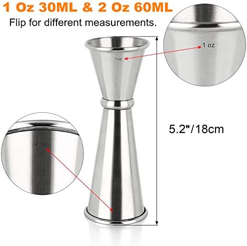 Double Clear Plastic and Stainless Steel Japanese Style Jigger
