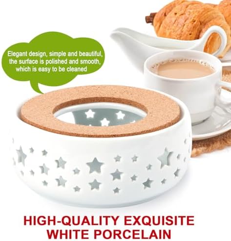 KAYCROWN Teapot Warmer, Ceramic Tea Warmer for Teapot, Tealight Warmer