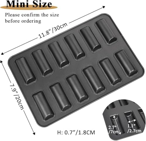 12 Cup Financier Cake Baking Pan Mini Banana Bread Loaf Cream Canoe