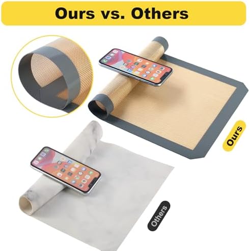 Silicone Baking Mat, 3 Pac Silicone Cookie Sheets for 2 Baking 16.5"L