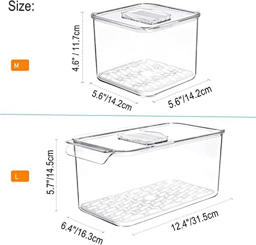 Slideep Produce Saver Containers with Lids, 3 Pack
