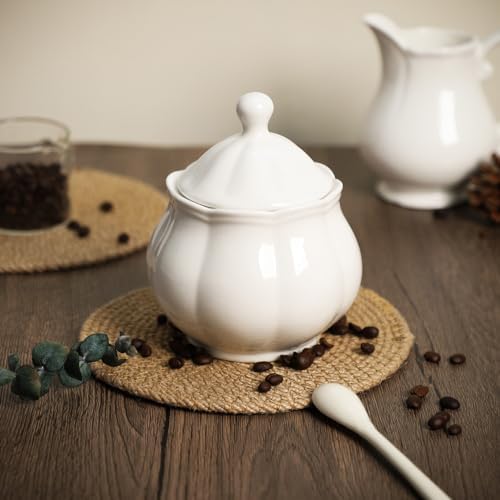 SOCOSY Retro Ceramic Creamer and Sugar Bowl Set, Cream Pitcher and