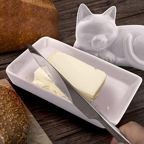 Adorable Cat Ceramic Butter Dish - Unique and Versatile Kitchen
