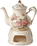 Vintage Ceramic Tea Pot, Heatable with Warmer, Decor for Party