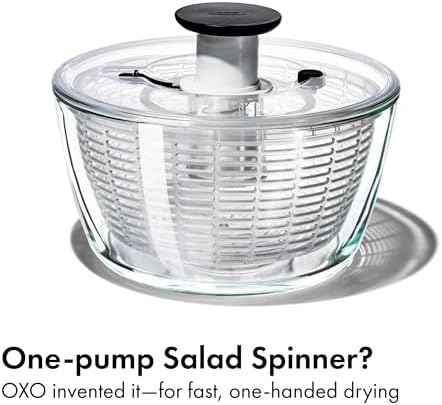 OXO Good Grips Glass Salad Spinner, Large 6.22-Qt, Lettuce & Fruit