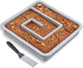 KOLUTI Nonstick Silicone Brownie Baking Pan, 12.8 x 12.8 x 1.6 Inch
