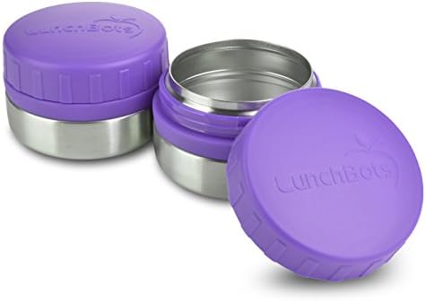 LunchBots Rounds 4 oz Leak Proof Stainless Snack Containers 2pk Purple