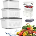 4 In 1 Food Storage Containers, Produce Storage Containers for Fridge