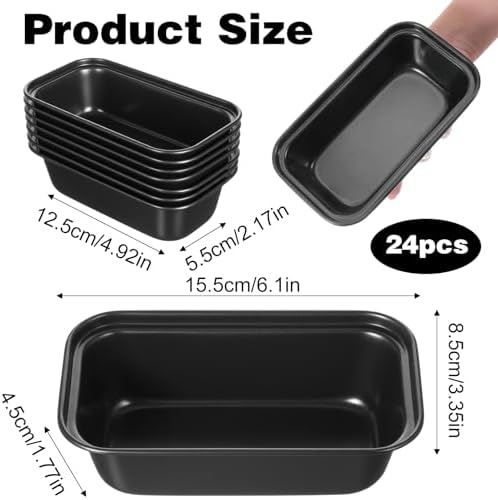 24 Pcs Mini Loaf Pans for Baking Bread,Non Stick Small Loaf Pans