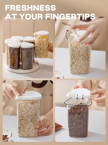 LivLab Mker 5-10 lbs Cereal Dispenser Countertop - Rotating Snack Container