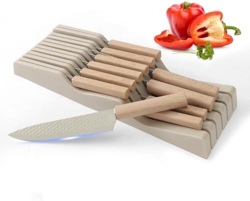 12-Piece Stainless Steel Knife Set with In-Drawer Block