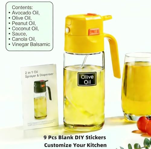 18oz/500ml Borosilicate Glass Olive Oil Sprayer