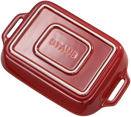 STAUB Ceramic Rectangular Baking Dish Set, 2 pc, Red
