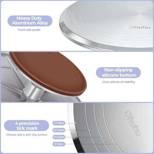 Cake Turntable, Ohuhu Aluminium 12'' Cake Decorating Kit Supplies