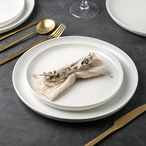 AmorArc Stoneware Dinnerware Sets for 4,12Pcs Ceramic Plates and Bowls