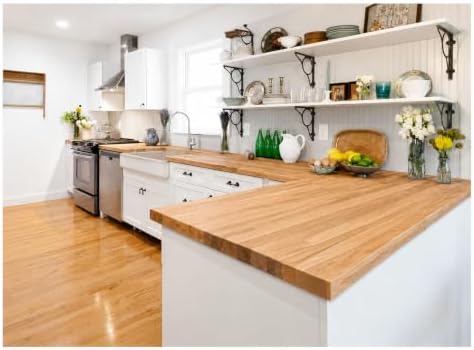 CONSDAN Butcher Block Counter Top, USA Grown Oak Solid Hardwood