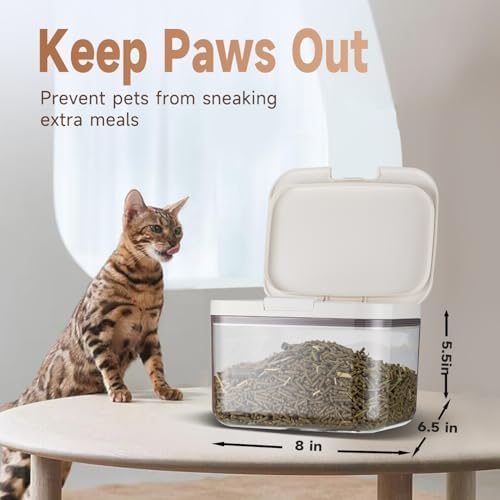 LivLab Mker 5 lb Airtight Dog Food Storage Container with Scoop, White