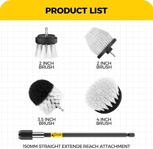 Holikme 5-Pack Drill Brush Set with Extension