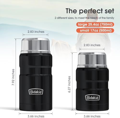 Insulated Food Jar Set – 25.4oz & 17oz Stainless Steel Containers with