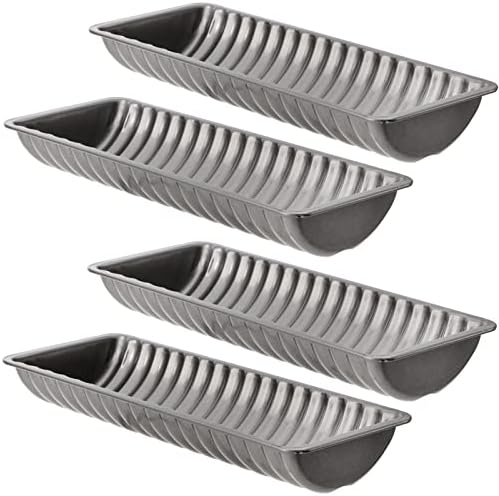 Peohud 4 Pack Almond Cake Pans, Non-Stick Bread Loaf Pan, Carbon Steel