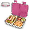 BABHAMNESS Stainless Steel Kids Bento Box (Pink)