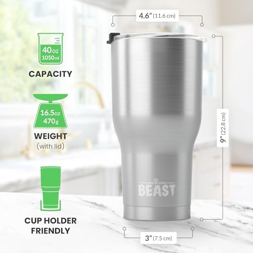 Beast 40 oz Tumbler Stainless Steel Vacuum Insulated Coffee Ice Cup