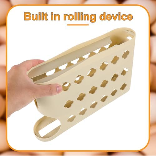 Roll Eggs Dispenser 4 Layer PP Egg Holder for Fridge Cabinet