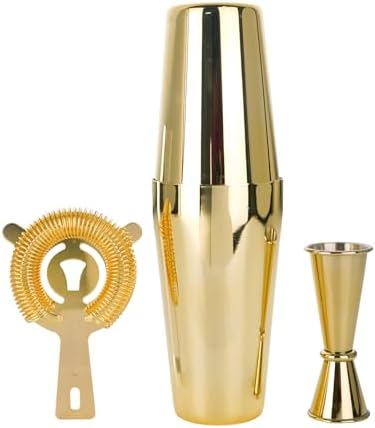 JNWINOG Cocktail Shaker Set 4-Piece Boston Shaker Kit with 20oz/25oz
