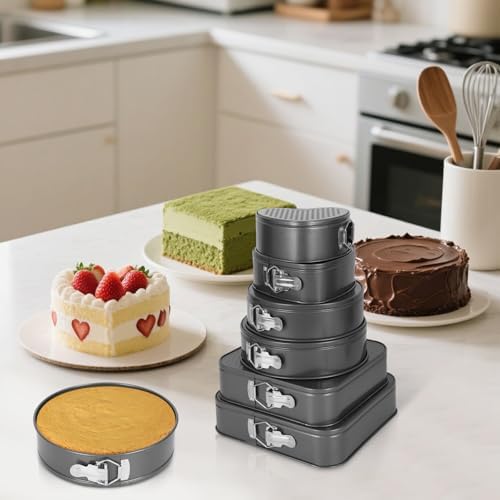 6Pcs Springform Cake Pan Set Of 7 7.8 8.6 9 10 11inch Moldes Para