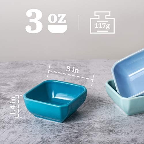 DELLING 3 Oz Ceramic Dip Bowls Set of 6 Colorful, Porcelain Dipping