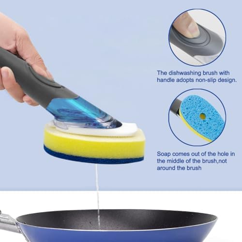CELOX Non-Scratch Dishwashing Scrubber with Soap Dispenser