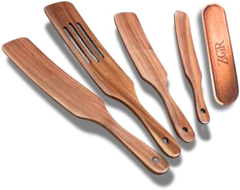 5-Piece Teak Wood Spurtle Utensil Set