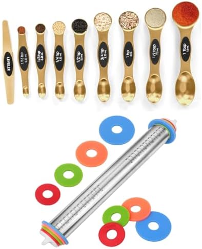 Magnetic Measuring Spoons Set Stainless Steel with Leveler-9pcs