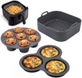 Gourmia Silicone Air Fryer Liners - 3 Piece Set with Egg Bite & Muffin