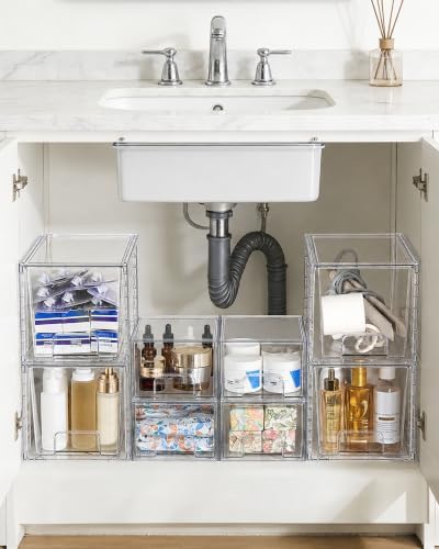 Vtopmart 8 Pack Clear Pull-Out Under Sink Organizer Set