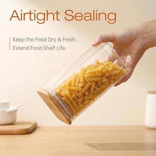 168oz 2 Pack Large Glass Storage Containers with Lids for Pantry