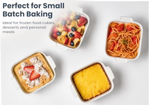 6'' x 5'' Small Baking Dishes, Set of 2 Mini Ceramic Baking Pans
